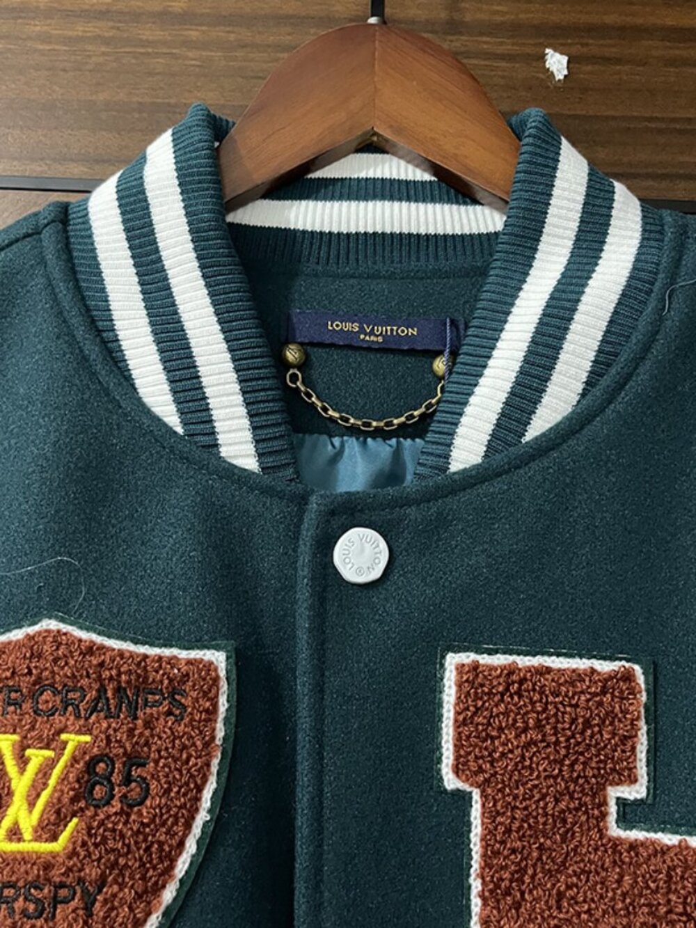 Louis Vuitton Dark Green Monogram Baseball Jacket - Picture 11 of 11